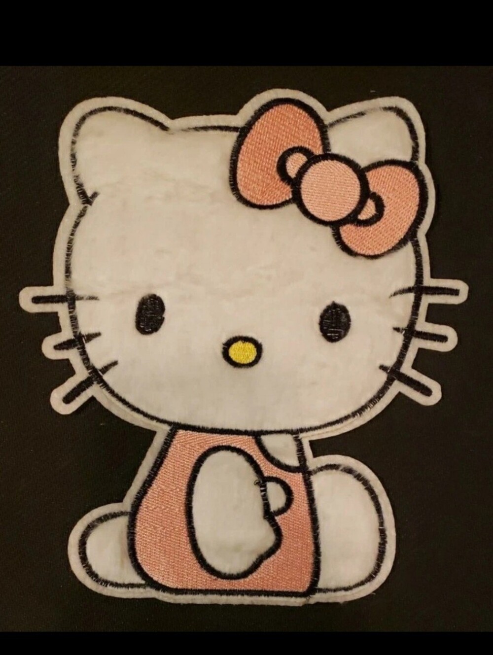 Hello Kitty White Patch with Peach Bow